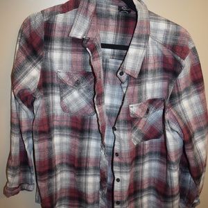 Empyre Red Plaid Flannel Button Up- Size M